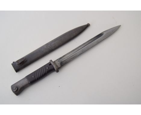 A WWII bayonet for a German Mauser K98 rifle complete with scabbard, 40.3cmL