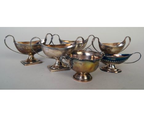 A selection of six small silver double-handled bonbon dishes, the tallest 8cmH, four by the Haseler Brothers, London 1905, 18