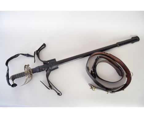 An English light infantry officers sword from the reign of George V with associated leatherware and scabbard, 103cmL