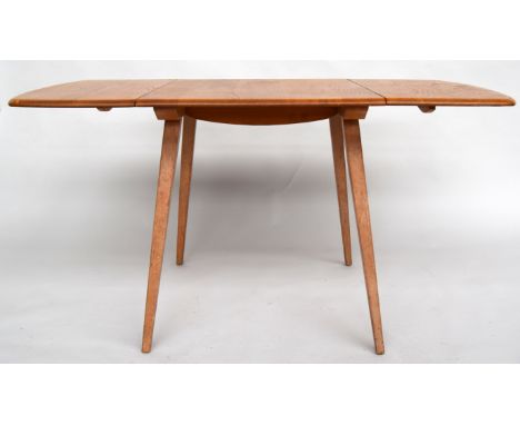 A 1960s Ercol drop leaf kitchen table with drop leaves, 75 x 122 x 71cmH