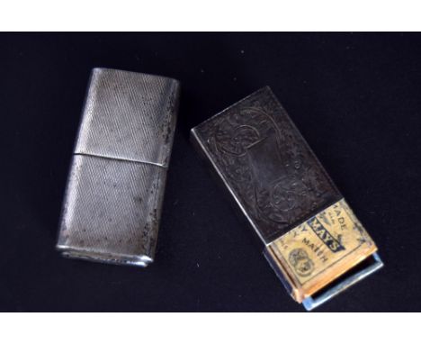 A 1940s sterling 'Howitt' lighter together with a silver matchbox cover with foliate design