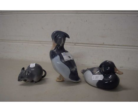 Royal Copenhagen two model ducks and a model mouse (3)