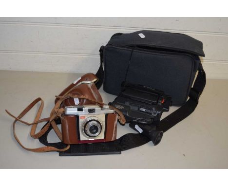 Vintage Kodak 35 camera together with a vintage video camera