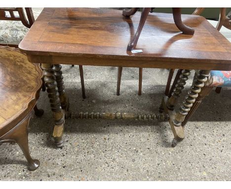 Victorian rectangular centre table with bobbin turned frame