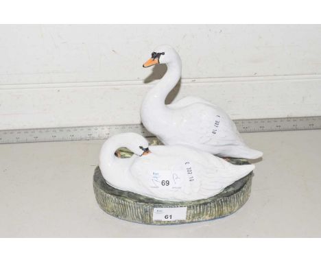 Terrington Pottery model of two swans