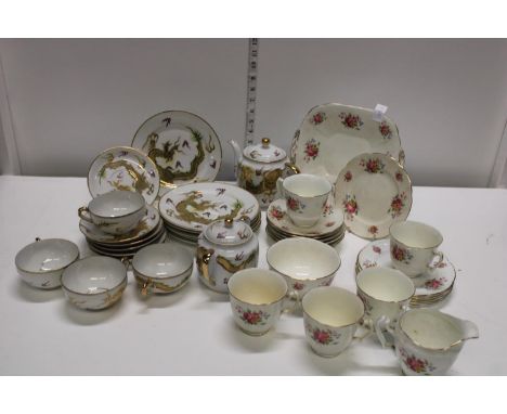 A Japanese Eggshell Porcelain tea service &amp; a bone Chine tea set (postage unavailable) 