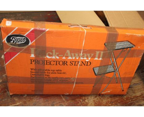A foldable projector stand etc 