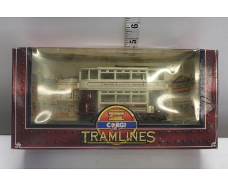 A boxed Corgi Tram model 