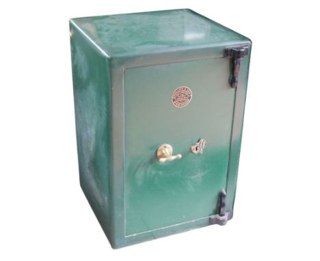 A vintage Phillips &amp; Son cast iron safe, with single drawer to its interior, 48 by 46 by 71cm high, single key to main do