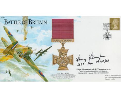 Flt Lt A. R. F Thompson DFC Signed Battle of Britain First Day Cover with British stamp and 12 Oct 04 Postmark. Good conditio