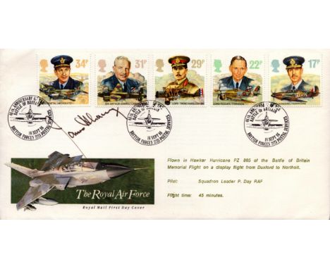 WW2 RAF Sqn Ldr James Lacey Signed the Royal Air Force Royal Mail First Day Cover. Flown in a Hawker Hurricane PZ 865. 115 of