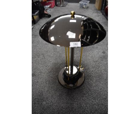 A modernist art deco design side or table lamp with tripod supports