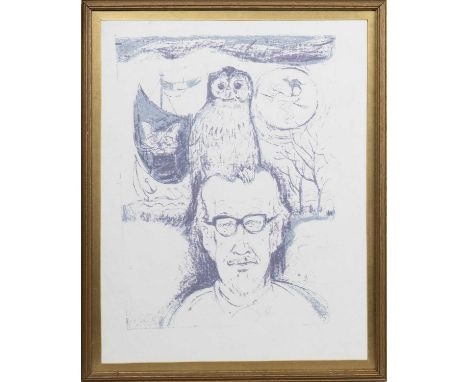 * IAN FLEMING RSA RSW RGI (SCOTTISH 1906 -1994), SELF PORTRAIT screenprint on paperframed and under glass image size 49cm x 3
