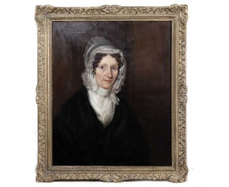 BRITISH SCHOOL (19TH CENTURY), PORTRAIT OF A WOMAN oil on canvasframedimage size 70cm x 57cm, overall size 91cm x 77cm 