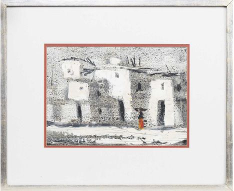ISMAIL SAMY (EGYPTIAN 1935 - 1990), UNTITLED  mixed media on board, signedmounted, framed and under glassimage size 24cm x 34
