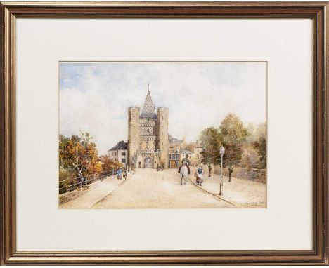 BRITISH SCHOOL (19TH CENTURY), HALLE GATE, BRUSSELS watercolour on paper, signed 'Cantrell' and dated 1896mounted, framed and