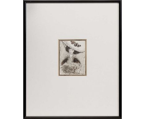 * ANNIE FRENCH (SCOTTISH 1872 - 1975), FEMALE PORTRAIT  pen and ink, signed with initials Mounted, framed and under glassimag