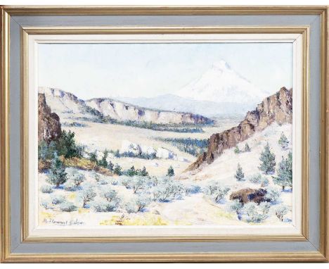 * MARY STEWART-GIBSON (SCOTTISH 1904 - 1989), MONT BLANC oil on canvas, signedframedimage size 32cm x 45cm, overall size 45cm
