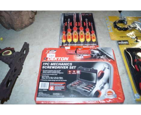 A seven piece mechanic screwdriver set and a six piece insulated screwdriver set 