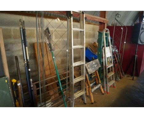 An aluminium extending ladder