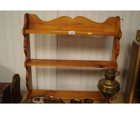 A pine wall shelf 