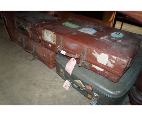 Five vintage suitcases