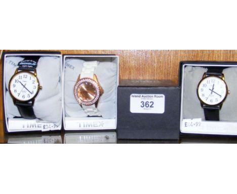 Three Timex gents wrist watches (new in original boxes)