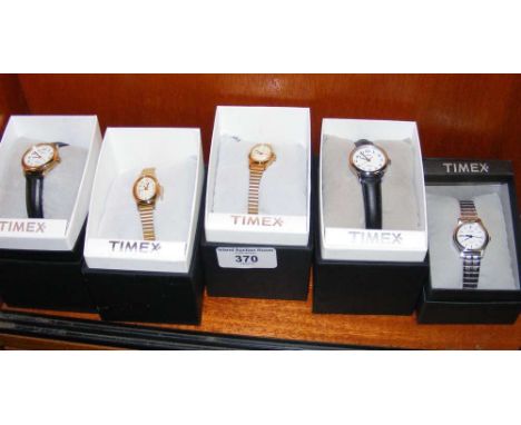 Five Timex ladies wrist watches (new in original boxes)