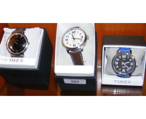 Three gents Timex wrist watches (new in original boxes)