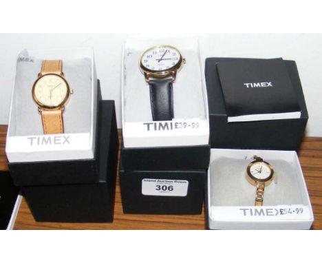 Two gent's and one lady's Timex wrist watch (new in original boxes)