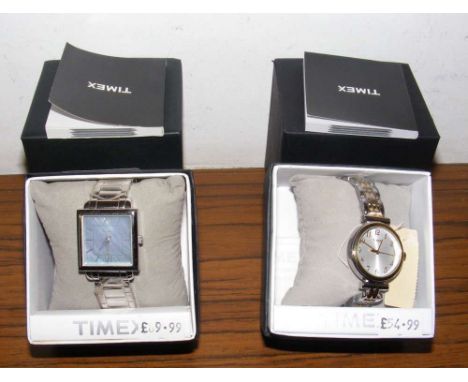 One lady's and one gent's Timex wrist watch (new in original boxes)