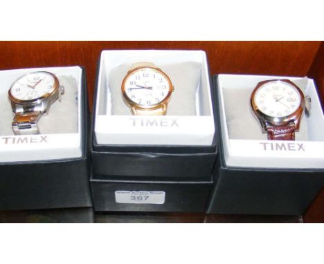 Three gents Timex wrist watches (new in original boxes)