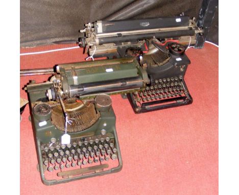 A Bar-Lock vintage typewriter and one other