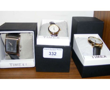 Two gents and one lady's Timex wrist watch (new in original boxes)