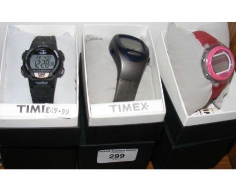 Three Timex gent's wrist watches (new in original boxes)