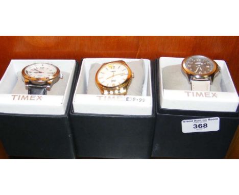 Three Timex gents wrist watches (new in original boxes)