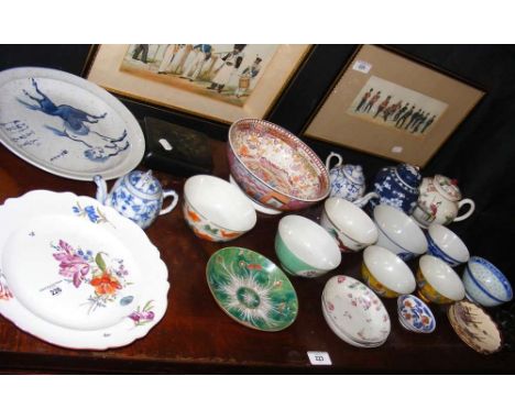 Oriental ceramic ware, including bowl, teapot