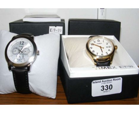 Two Timex gents wrist watches (new in original boxes)