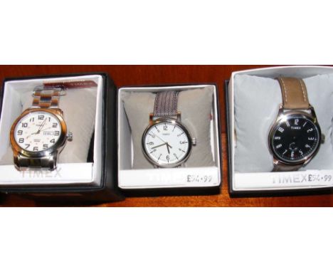 Three Timex gents wrist watches - (new in original boxes)