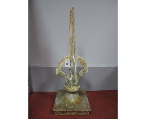 A Cast Iron Finial Attributed to a L.S.W.R Design- Stamped on base S.R (Southern Railway) with Foundry Marks for E and J.K Lt