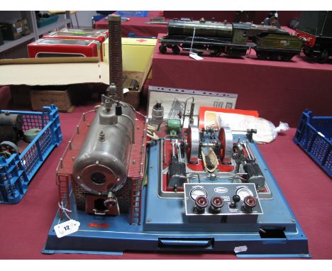 Wilesco Ref D-32-EL Stationary Steam Plant, the electrically heated boiler is fitted with a 1500 watt element, the boiler is 