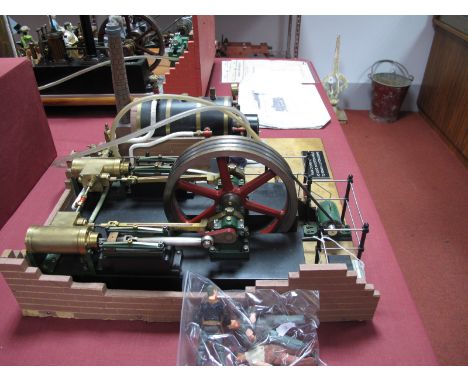 A Well Engineered Diorama of a Live Steam Cotton Mill Power Plant, fitted with a twin cylinder horizontal engine (similar to 