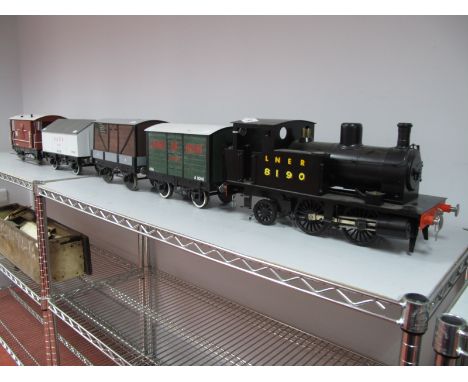 A 3½'' Gauge Scratch Built Kit Based Garden Railway 0-4-2 Locomotive,  R/No 8190, LNER black livery, battery operated electri