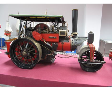 A 1½ Inch Live Steam Aveling and Porter Type AD Compound Road Roller. The silver soldered copper boiler with easy access, to 