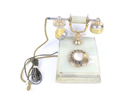 A vintage BT Verona alabaster rotary cradle telephone. #TSR8026A, H24cm