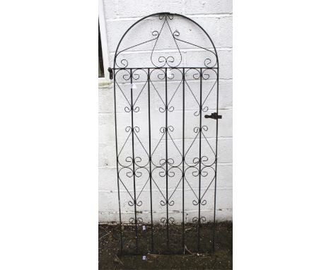 A vintage wraught iron garden gate. 74cm x 180cm