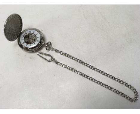 A Rotary gents skeleton pocket watch.