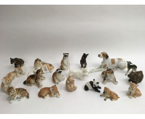 A collection of Russian ceramic animals including Losimov