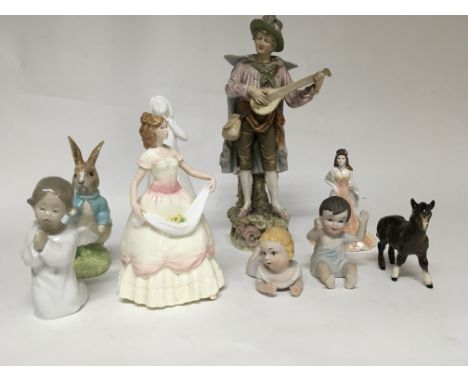 A collection of ceramic figures including Doulton and Beswick (9) no damage or restoration