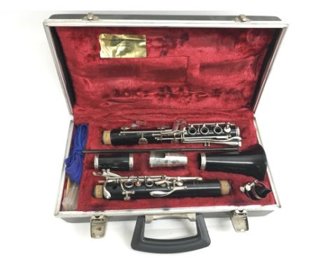 A cased clarinet